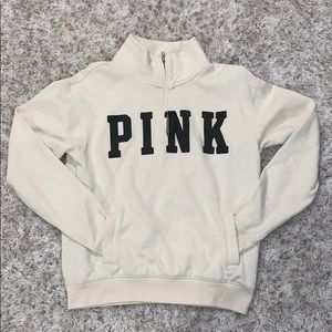 Cream Pink quarter zip